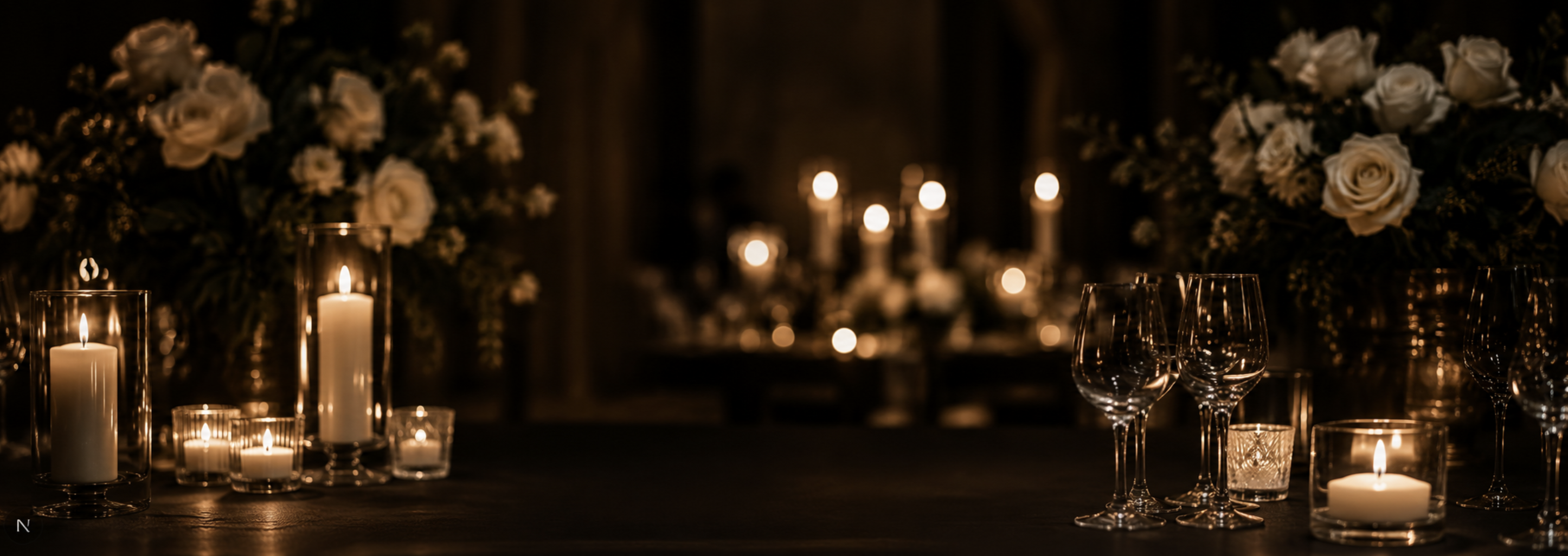 Candlelit event atmosphere